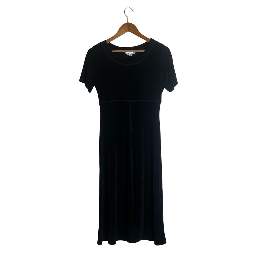 Travel smith black knit short sleeve midi dress. Size‎ SP